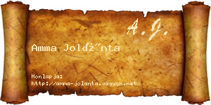 Amma Jolánta névjegykártya